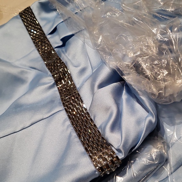 MARINA New Ball Gown Long Dress Strapless Embellished Maxi Midi Women's 10 Blue - Picture 12 of 15